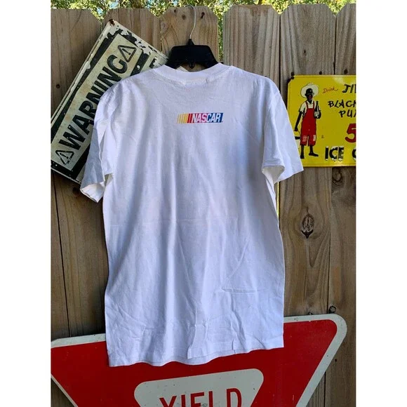 90s Myrtle Beach NASCAR Cafe white autographed tee streetwear Size M
